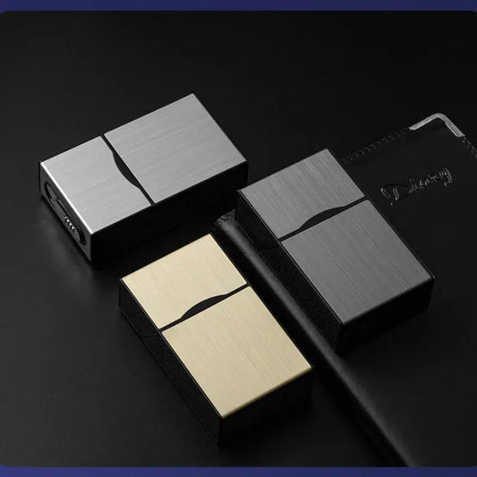 20 Cigarette Case Lighter Box USB Rechargeable Electric Cases Smoking Accessories Portable Windproof Free Shipping Gifts For Men Cendrier art