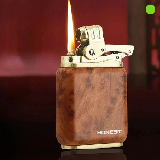 2024 New HONEST Sandwood Kerosene Windproof Lighter Old Vintage Knot Kerosene Lighter  Smoking Accessories Men's Gift Tool Cendrier art