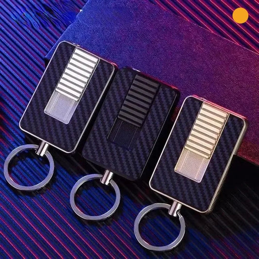 New Creative Keychain Lighter Inflatable Windproof Pull-down Ignition Keychain Fashion Pendant Men's Gift Cigarette Accessories Cendrier art